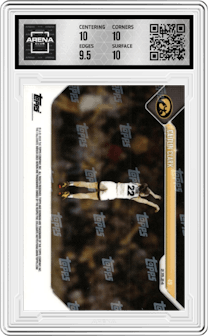 Caitlin Clark from the 2023-24 Bowman U Now set graded by Arena Club and given an overall grade of 10.