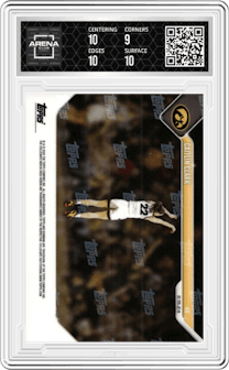 Caitlin Clark from the 2023-24 Bowman U Now set graded by Arena Club and given an overall grade of 9.5.
