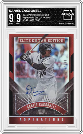Daniel Carbonell from the 2015 Panini Elite Extra Edition set graded by Arena Club and given an overall grade of 9.