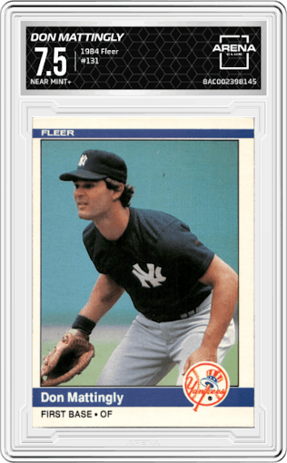 Don Mattingly  from the 1984 Fleer set graded by Arena Club and given an overall grade of 7.5.