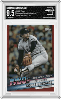 Goose Gossage from the 2020 Topps Series 2 set featuring a Red parallel graded by Arena Club and given an overall grade of 9.5.
