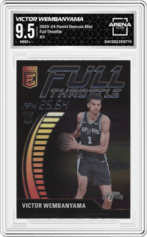 Victor Wembanyama  from the 2023-24 Panini Donruss Elite set graded by Arena Club and given an overall grade of 9.5.
