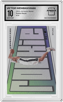 Victor Wembanyama  from the 2023-24 Panini Recon set graded by Arena Club and given an overall grade of 10.