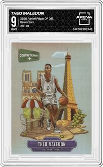 Theo Maledon from the 2020 Panini Prizm Draft Picks Collegiate set graded by Arena Club and given an overall grade of 9.