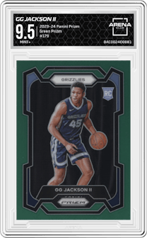GG Jackson II from the 2023-24 Panini Prizm set featuring a Green Prizm parallel graded by Arena Club and given an overall grade of 9.5.