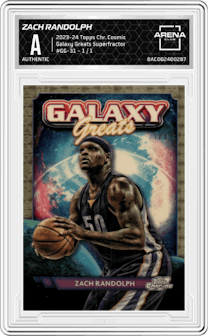 Zach Randolph from the 2023-24 Topps Chrome Cosmic set featuring a Superfractor parallel graded by Arena Club and given an overall grade of 0.