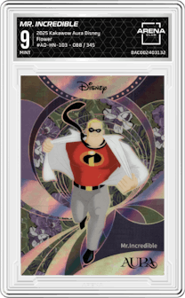 Mr. Incredible from the 2025 Kakawow Aura Disney set graded by Arena Club and given an overall grade of 9.