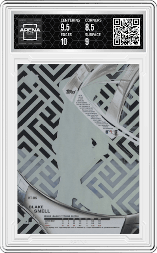 Blake Snell from the 2016 Topps High Tek set graded by Arena Club and given an overall grade of 9.