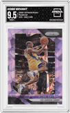 Kobe Bryant from the 2018-19 Panini Prizm set featuring a Purple Ice parallel graded by Arena Club and given an overall grade of 9.5.