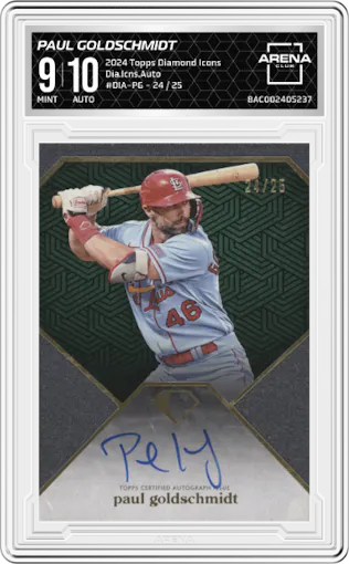 Paul Goldschmidt from the 2024 Topps Diamond Icons set graded by Arena Club and given an overall grade of 9.