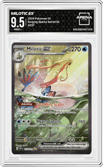 Milotic ex from the 2024 Pokemon SV set graded by Arena Club and given an overall grade of 9.5.