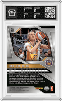 Cameron Brink from the 2024 Panini Prizm WNBA set graded by Arena Club and given an overall grade of 9.5.