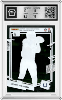 Anthony Richardson from the 2023 Clearly Donruss set graded by Arena Club and given an overall grade of 10.
