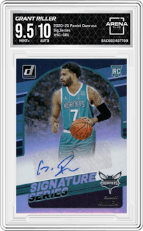 Grant Riller from the 2020-21 Panini Donruss set graded by Arena Club and given an overall grade of 9.5.