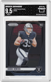Brock Bowers from the 2024 Panini Prizm set graded by Arena Club and given an overall grade of 9.5.