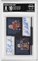 Randy Moss / Wes Welker from the 2023 Panini One set graded by Arena Club and given an overall grade of 8.