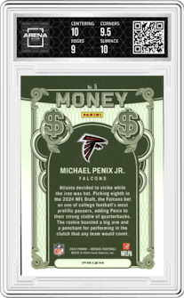 Michael Penix Jr. from the 2024 Panini Mosaic set graded by Arena Club and given an overall grade of 9.5.