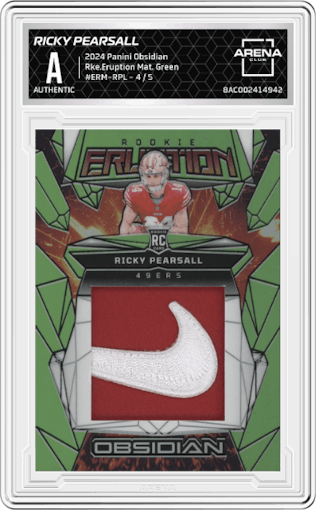 Ricky Pearsall from the 2024 Panini Obsidian set featuring a Green parallel graded by Arena Club.