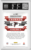 Michael Penix Jr. from the 2024 Panini Rookies & Stars set featuring a Gold parallel graded by Arena Club and given an overall grade of 8.5.