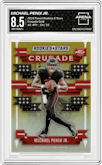 Michael Penix Jr. from the 2024 Panini Rookies & Stars set featuring a Gold parallel graded by Arena Club and given an overall grade of 8.5.