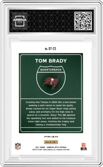 Tom Brady from the 2021 Panini Donruss Optic set graded by Arena Club.