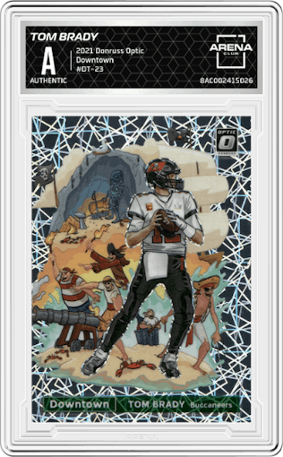 Tom Brady from the 2021 Panini Donruss Optic set graded by Arena Club.