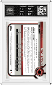 Elly De La Cruz from the 2022 Bowman Mega Box set graded by Arena Club and given an overall grade of 9.