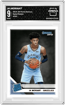 Ja Morant from the 2019-20 Panini Donruss set graded by Arena Club and given an overall grade of 9.