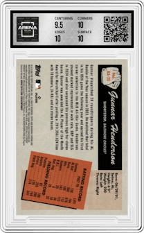Gunnar Henderson  from the 2024 Bowman's Best set graded by Arena Club and given an overall grade of 10.