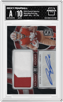 Ricky Pearsall from the 2024 Panini Spectra set graded by Arena Club and given an overall grade of 0.