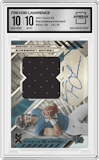 Trevor Lawrence from the 2021 Panini XR set graded by Arena Club and given an overall grade of 10.