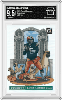 Baker Mayfield from the 2021 Panini Donruss set graded by Arena Club and given an overall grade of 9.5.
