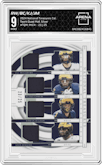 Roman Wilson/Blake Corum/Kris Jenkins/J.J. McCarthy from the 2024 Panini National Treasures Collegiate set featuring a Silver parallel graded by Arena Club and given an overall grade of 9.