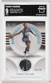 Terry Rozier from the 2020-21 Panini Noir set featuring a Tag parallel graded by Arena Club and given an overall grade of 9.