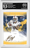 Keon Coleman from the 2024 Panini Origins set featuring a Gold  parallel graded by Arena Club and given an overall grade of 9.5.