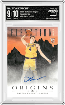 Dalton Knecht from the 2024-25 Panini Origins set graded by Arena Club and given an overall grade of 9.