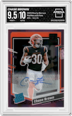Chase Brown from the 2023 Clearly Donruss set featuring a Pink parallel graded by Arena Club and given an overall grade of 9.5.