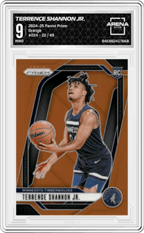 Terrence Shannon Jr. from the 2024-25 Panini Prizm set featuring a Orange parallel and given an overall grade of 9.