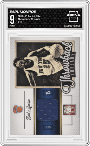 Earl Monroe from the 2012-13 Panini Elite set graded by Arena Club and given an overall grade of 9.