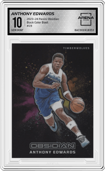 Anthony Edwards from the 2023-24 Panini Obsidian set graded by Arena Club and given an overall grade of 10.