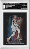 Giannis Antetokounmpo from the 2023-24 Panini Obsidian set graded by Arena Club and given an overall grade of 9.