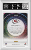 Travis Kelce from the 2023 Panini Select set graded by Arena Club and given an overall grade of 9.