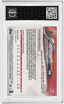 Shohei Ohtani from the 2018 Topps Chrome set graded by Arena Club and given an overall grade of 0.