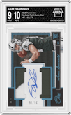 Sam Darnold from the 2018 Panini One set featuring a Blue parallel graded by Arena Club and given an overall grade of 9.