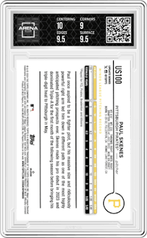 Paul Skenes from the 2024 Topps Update set graded by Arena Club and given an overall grade of 9.5.