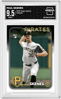 Paul Skenes from the 2024 Topps Update set graded by Arena Club and given an overall grade of 9.5.
