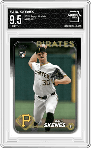 Paul Skenes from the 2024 Topps Update set graded by Arena Club and given an overall grade of 9.5.