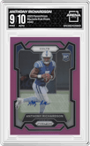 Anthony Richardson from the 2023 Panini Prizm set featuring a Pink Prizm parallel graded by Arena Club and given an overall grade of 9.