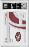 Nick Bosa from the 2023 Panini Immaculate Collection  set featuring a Authentics parallel graded by Arena Club and given an overall grade of 9.5.