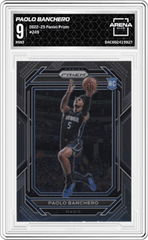 Paolo Banchero from the 2022-23 Panini Prizm  set graded by Arena Club and given an overall grade of 9.